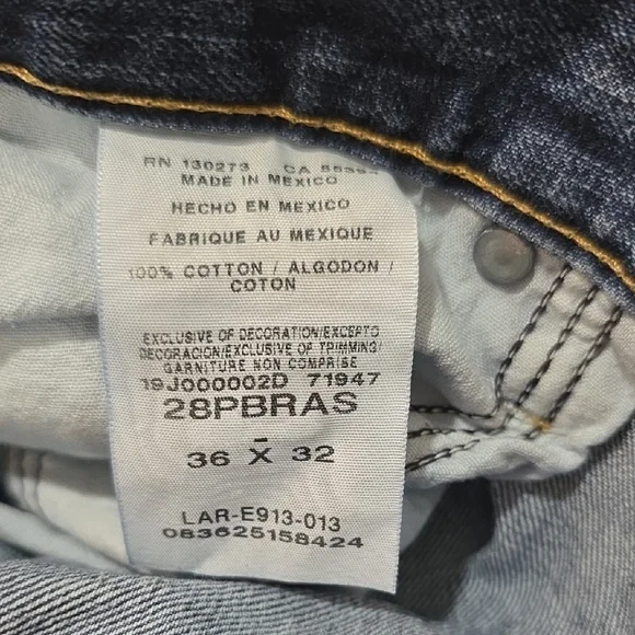 Wrangler PBR Jeans Slim Fit Vintage Denim Dark Blue Mens Size 36 x 32 - Picture 6 of 6